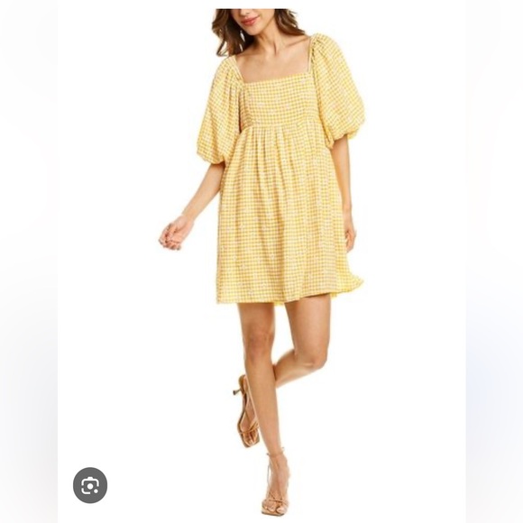 Botanik Studio Balloon Sleeve Mini Dress. Large EUC - Picture 1 of 5